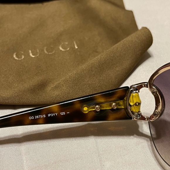 SOLD**** Authentic Gucci Bamboo Sunglasses GG 2875/S tortoise - Picture 4 of 15